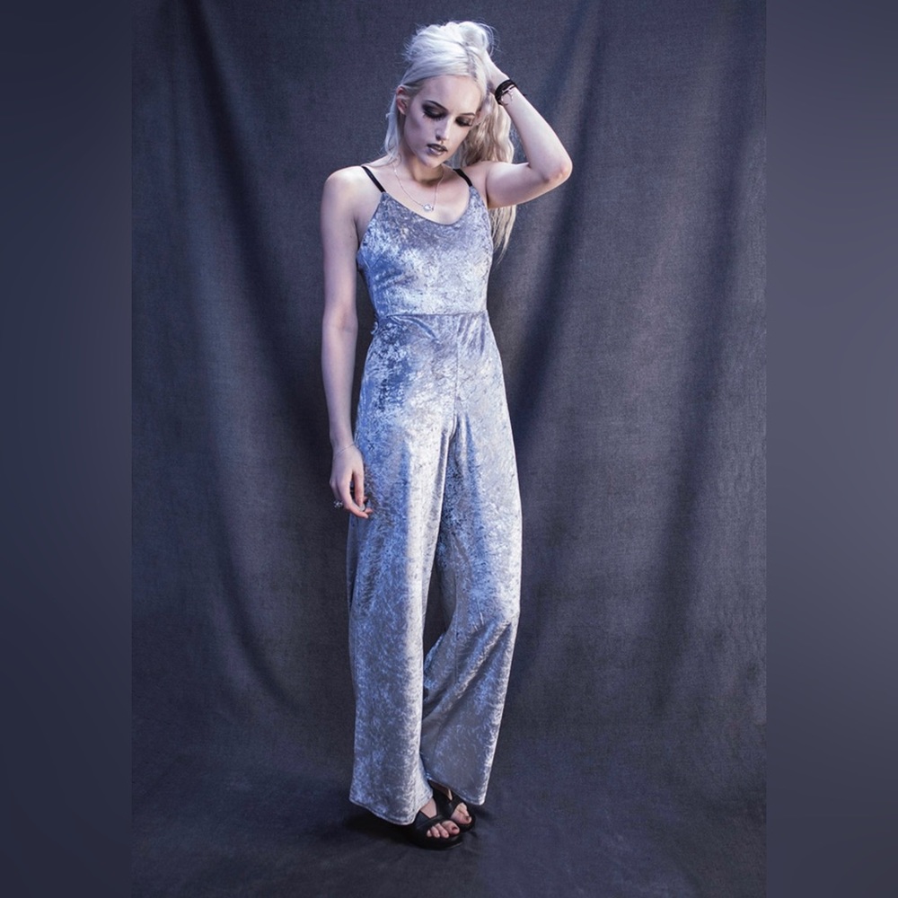 Church of Sanctus silver velvet jumpsuit